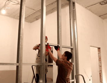 Монтаж стен и перегородок